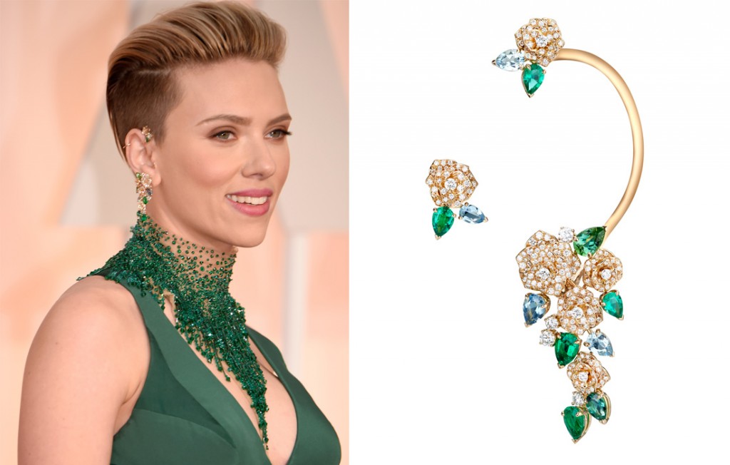 Scarlett Johansson mismatched Tourmaline Earrings