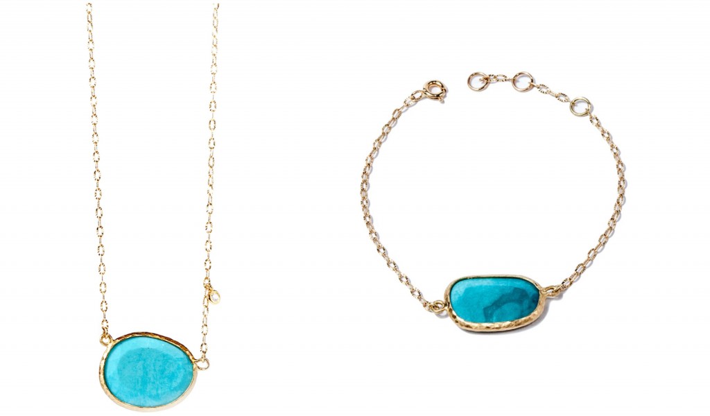 Blue Lagoon - Turquoise Bracelet and Turquoise Diamond necklace