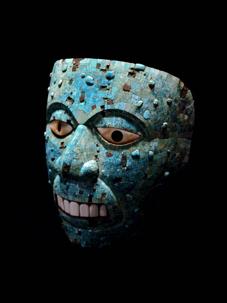 Turquoise mosaic mask of Xiuhtecuhtli, the Aztec god of fire.