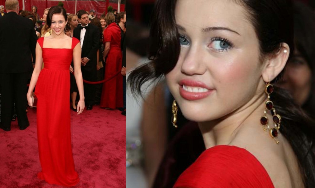 Miley Cyrus garnet earrings