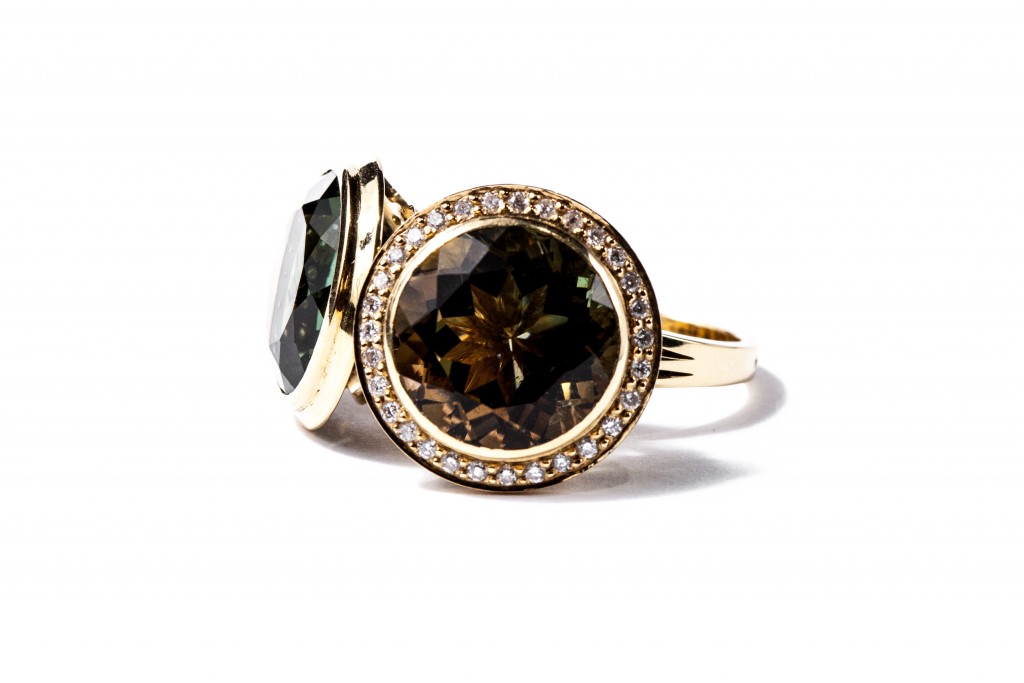 Jingle Bells - Green Amethyst Diamond Ring