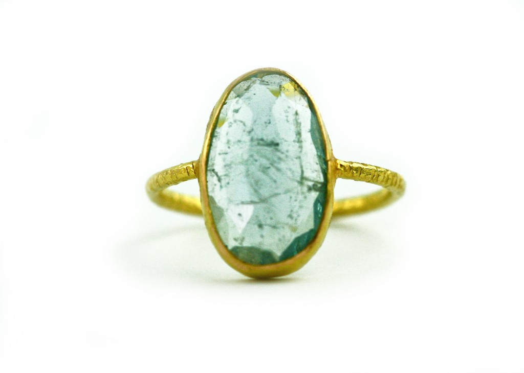 Gemme Couture - Aquamarine and gold ring