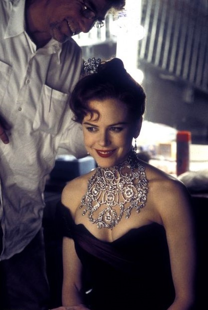 Nicole Kidman wearing diamond necklace in Moulin Rouge Jewelry in Movies