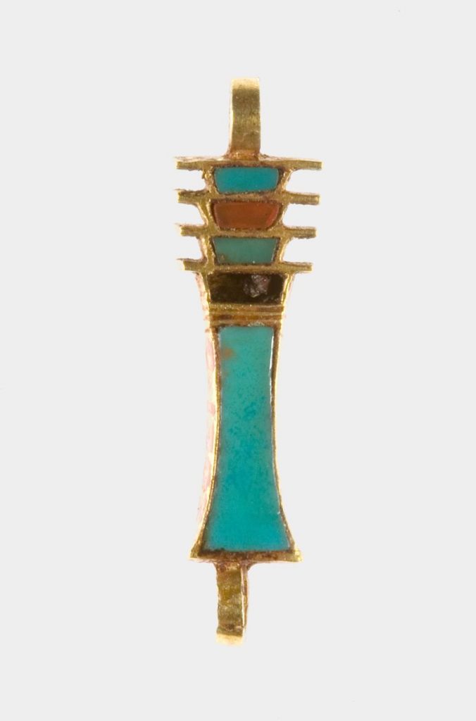 Ancient Egyptian Jewelry Jewelry element in the form of a djed pillar